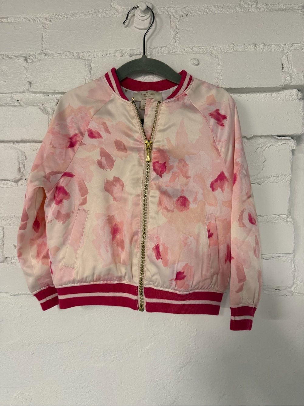 kate spade Pink Floral Bomber Jacket for Kids